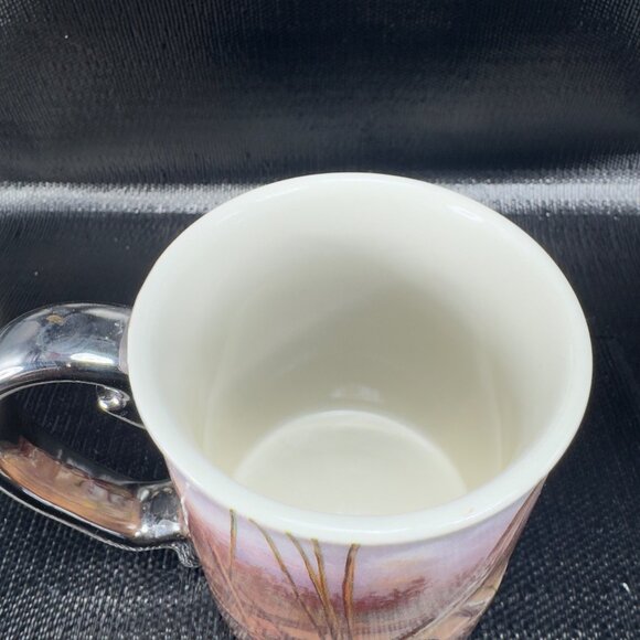 Rivers Edge Products 3D Ceramic Coffee Mug Cup 15 Oz Fishing Scene Silver Handle - Picture 13 of 15